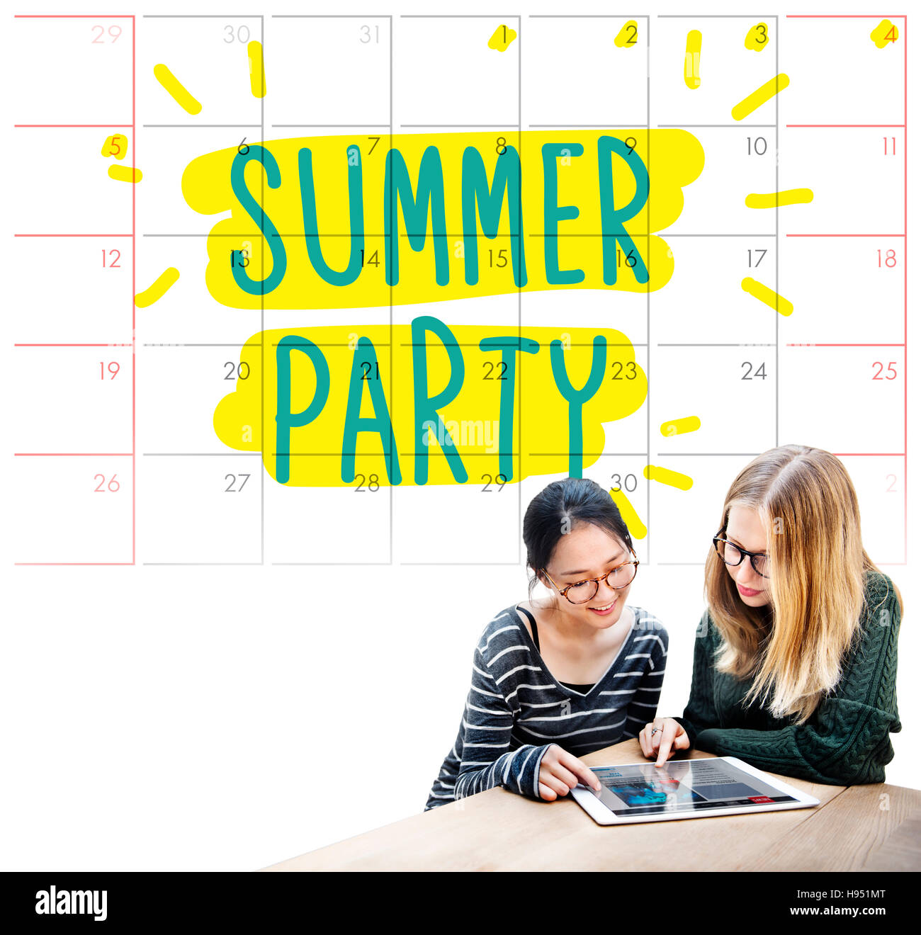 Suumer Party Feier im Sommer Strand Konzept Stockfoto