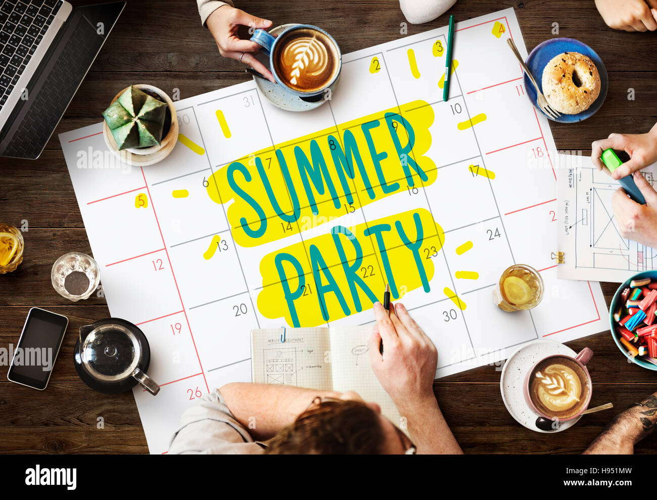 Suumer Party Feier im Sommer Strand Konzept Stockfoto