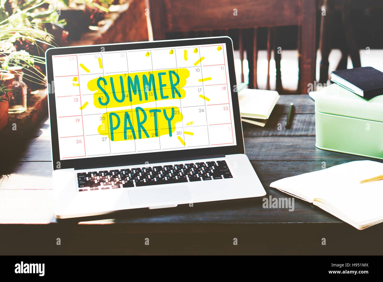 Suumer Party Feier im Sommer Strand Konzept Stockfoto