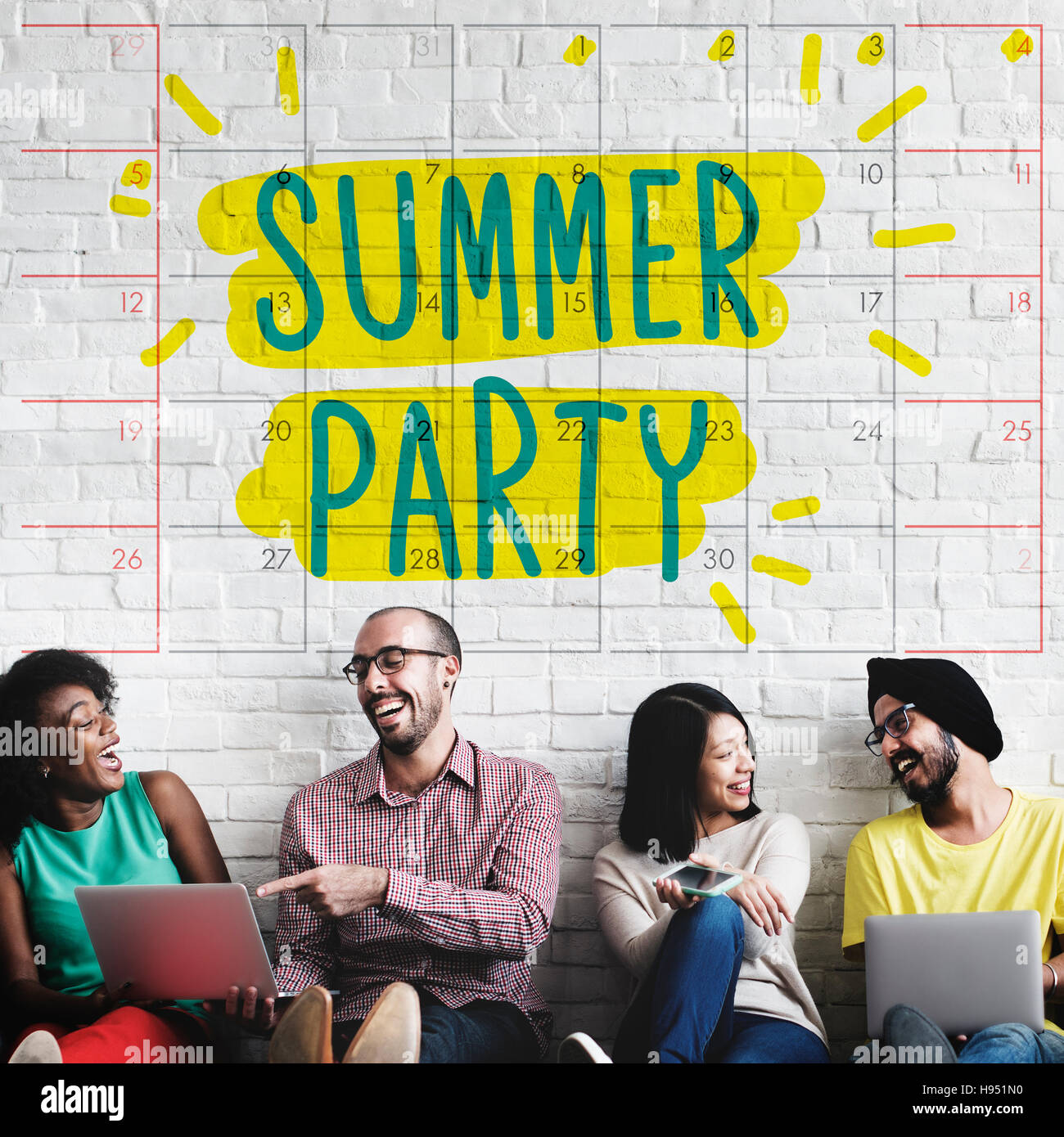 Suumer Party Feier im Sommer Strand Konzept Stockfoto