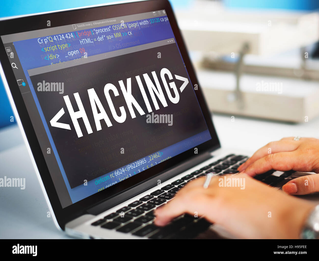 Hacker hacken Codierung kriminellen Cyber-Konzept Stockfoto