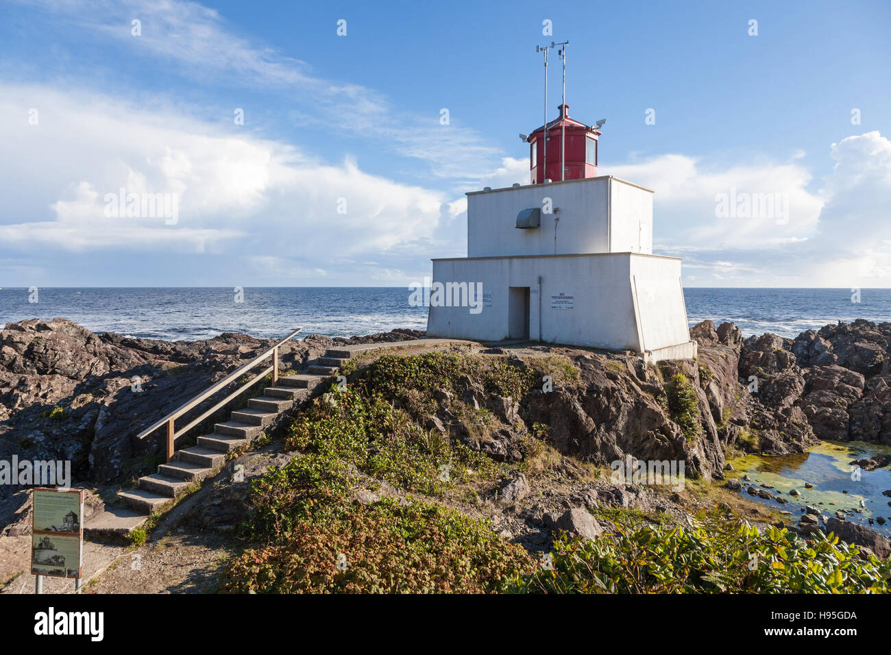 Amphitrite Point Leuchtturm Ucluelet Halbinsel Vancouver Island in British Columbia Kanada Stockfoto