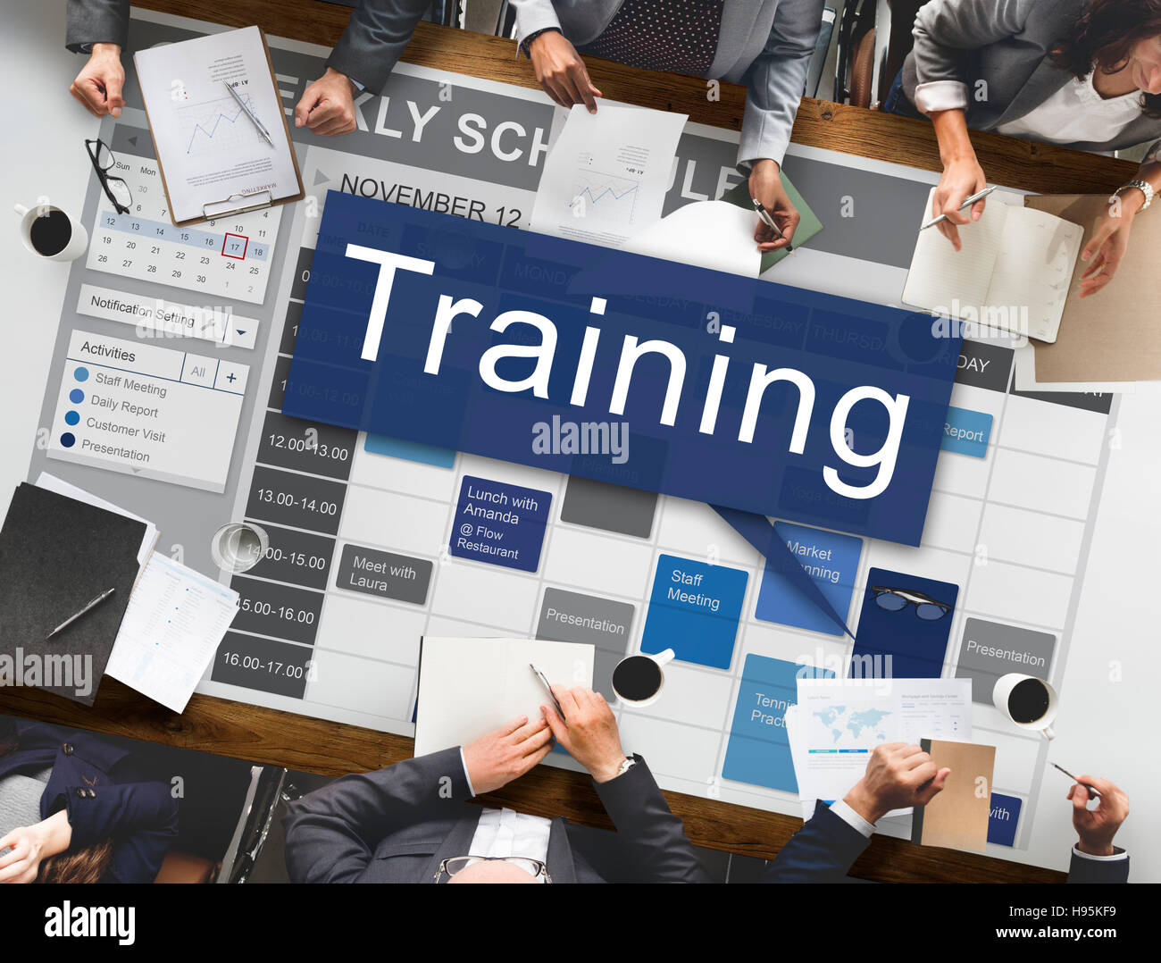 Training, Coaching, Mentoring-Entwicklungskonzept Stockfoto