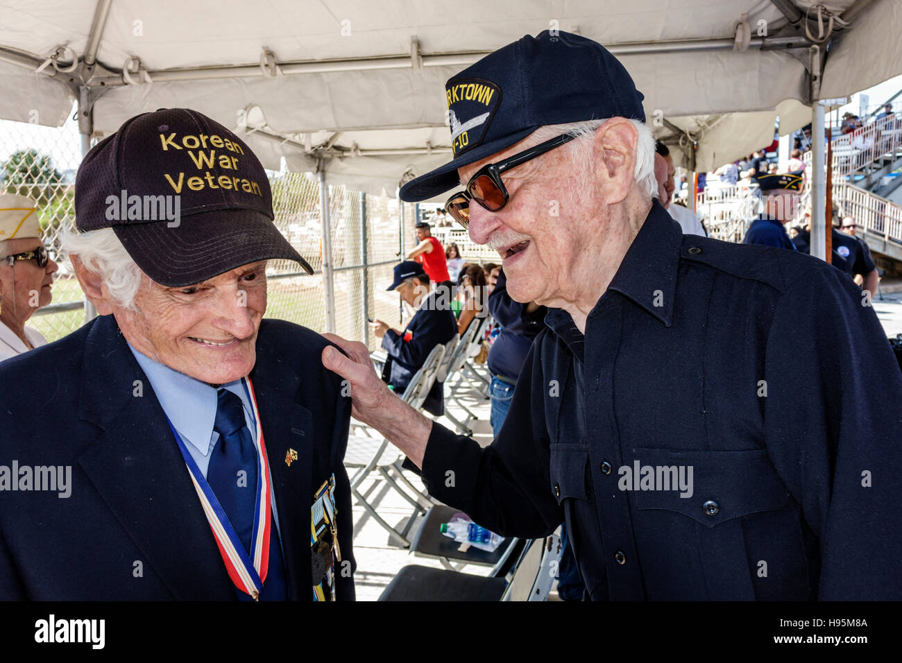 Miami Beach Florida, Veterans Day, Feiern Aktivitäten, Koreanischer Kriegsveteran, Senioren alte Bürger Rentner Rentner Rentner Rentner ältere Menschen, Fr. Stockfoto