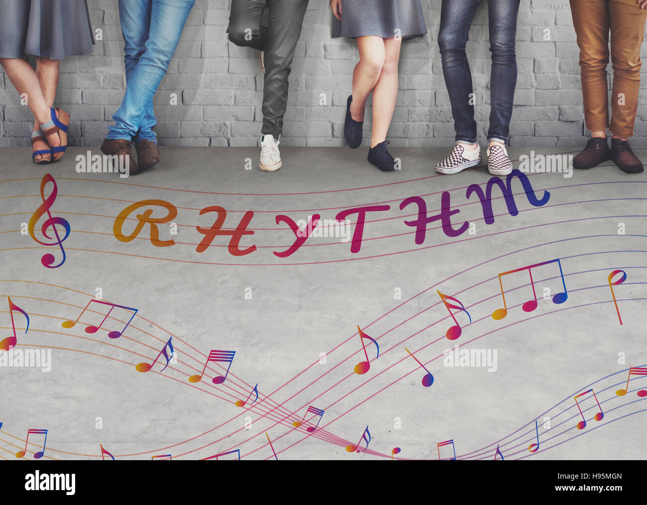 Musik Noten Entertainment Melodie hören-Konzept Stockfoto