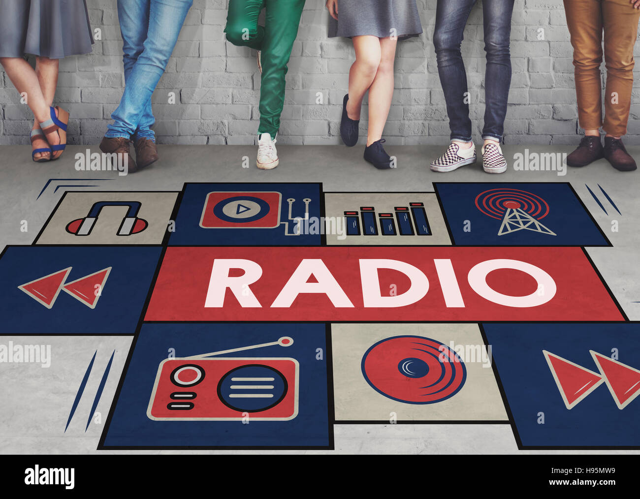 Radio Musik hören Rhythmus Signal Konzept Stockfoto