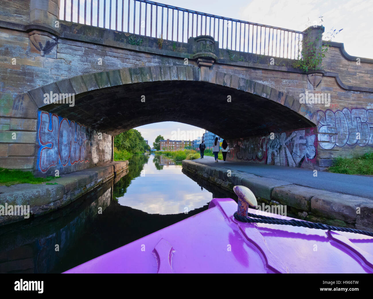 Großbritannien, Schottland, Lothian, Edinburgh, Blick auf den Union Canal. Stockfoto