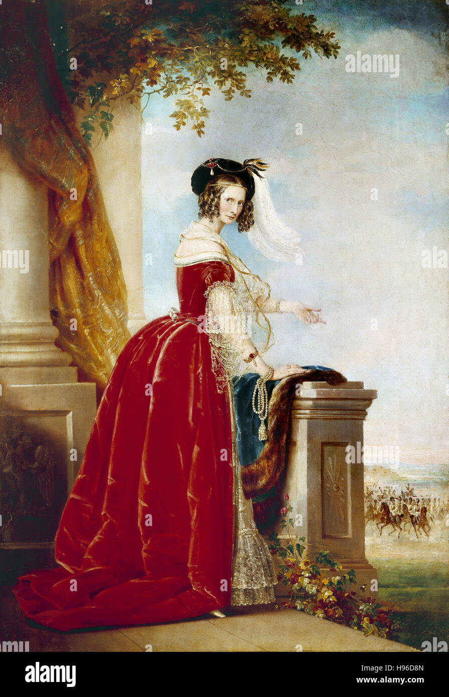 Porträt der Kaiserin Alexandra Feodorovna von Rußland, Ehefrau von Kaiser Nicholas I von Rußland. Stockfoto