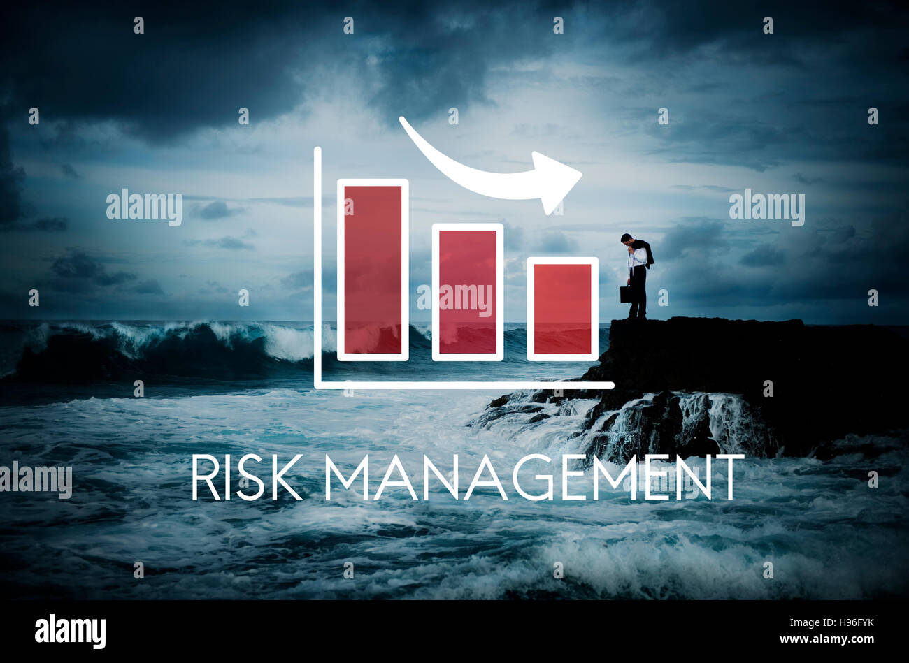 Risk Management Diagramm Diagramm Pfeil-Konzept Stockfoto
