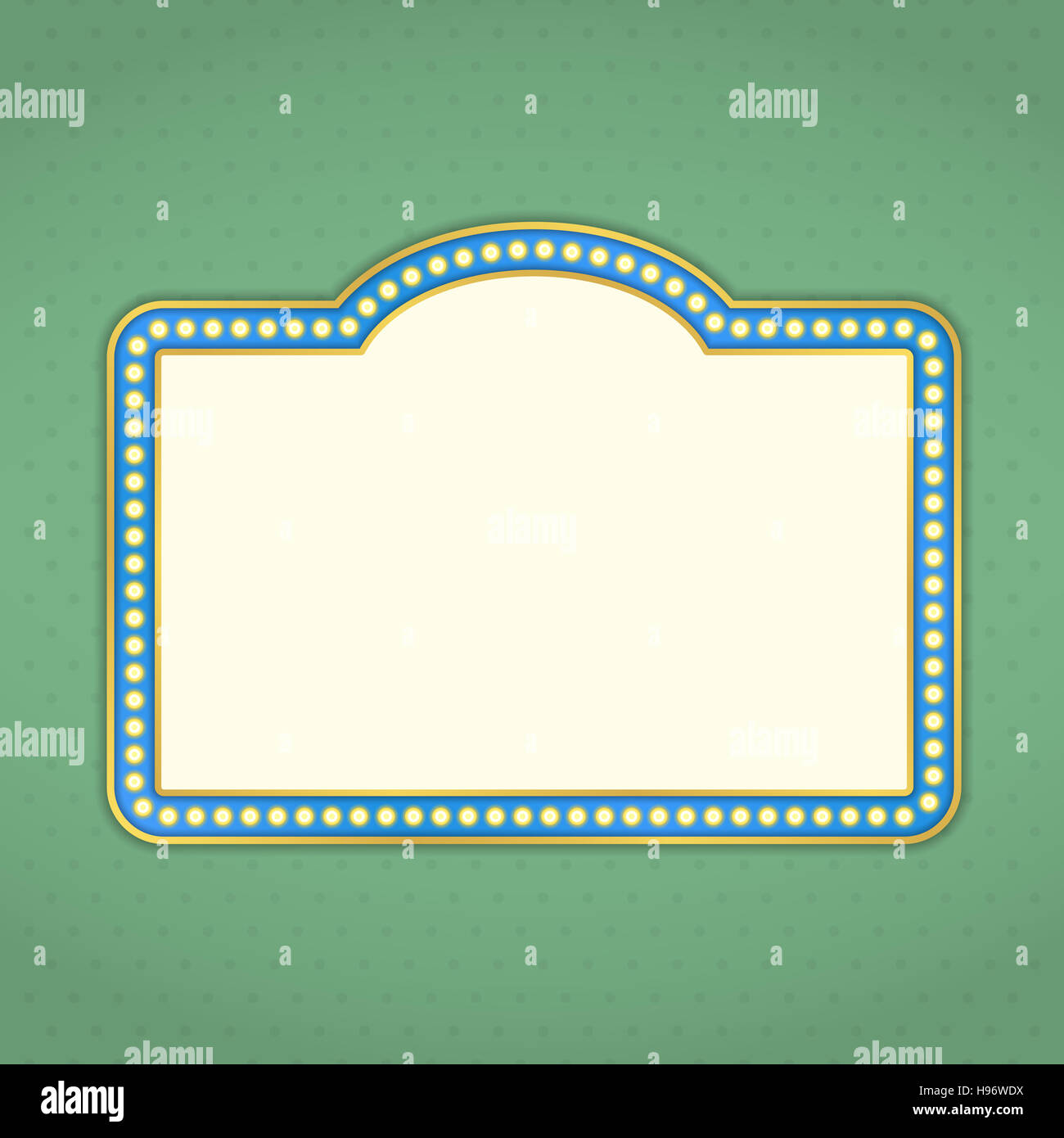 Retro-Banner mit Lichtern auf grünem Hintergrund, Vektor-Illustration eps10 Stockfoto