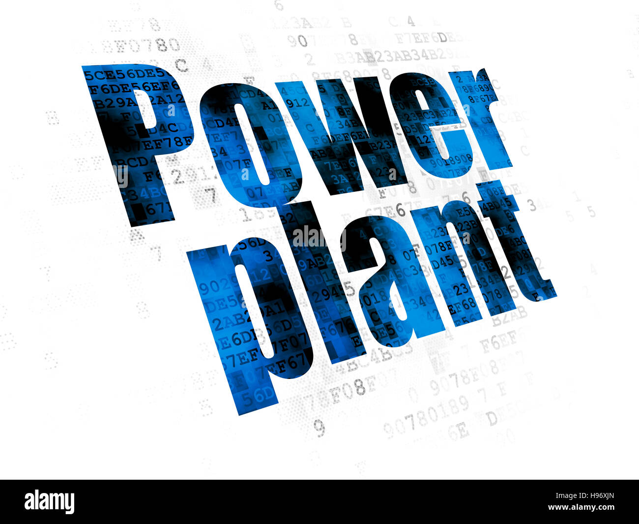 Industrie-Konzept: Kraftwerk auf Digital-Hintergrund Stockfoto