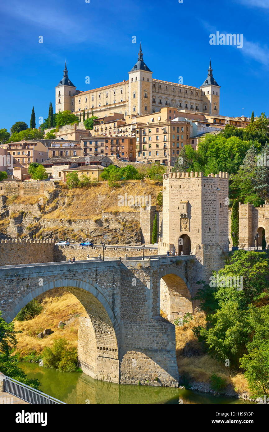 Toledo Altstadt, San Martin Brücke, Spanien Stockfoto