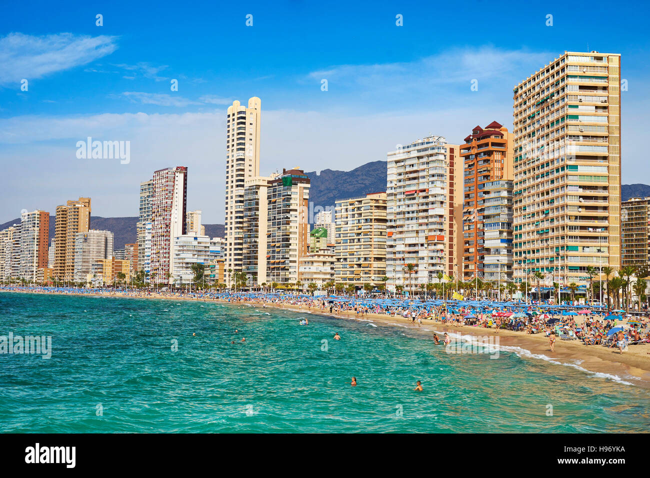 Strand von Benidorm, Spanien Stockfoto