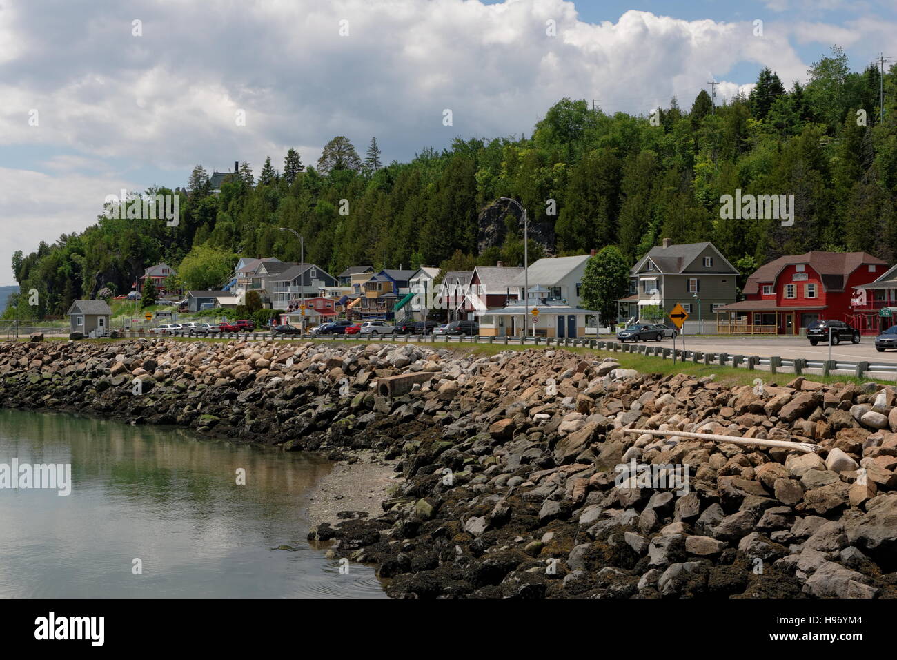 Die Stadt von Pointe-au-Pic im Touristenzentrum von Cahelrvoix, Quebec, Kanada Stockfoto