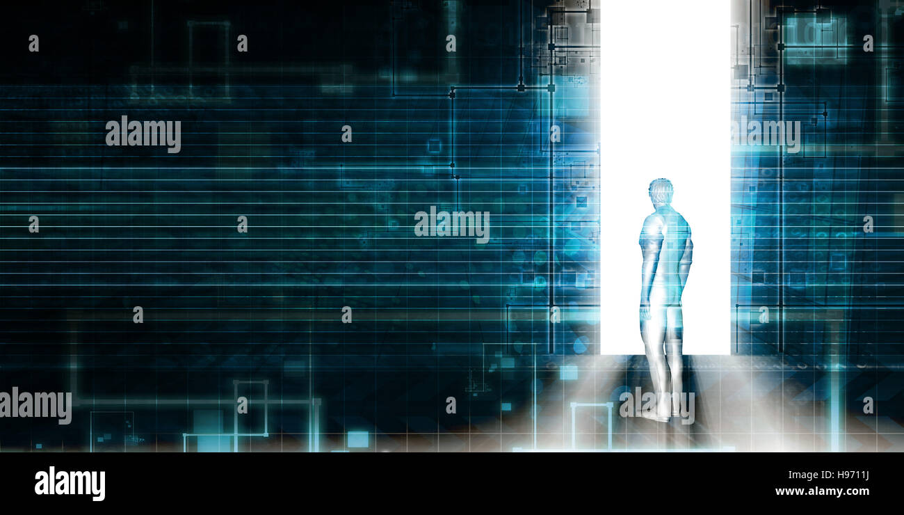 Digitale Revolution und Disruptive Technologie am Horizont Stockfoto