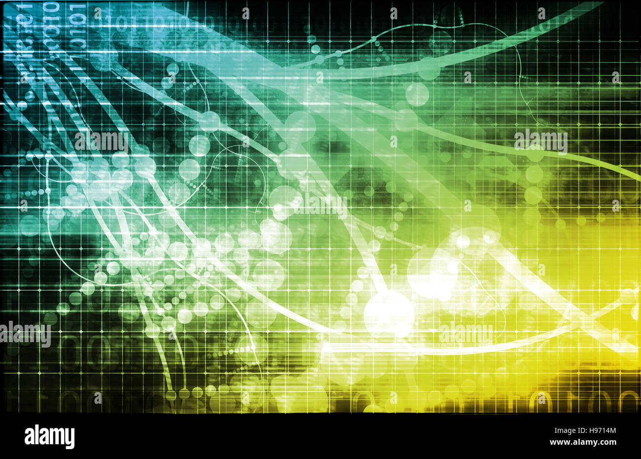 Technologie-Raster mit einem Tech futuristische Kunst abstrakt Stockfoto