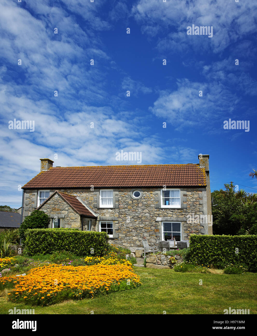 Ein typisches Haus in die Isles of Scilly, Cornwall, uk Stockfoto