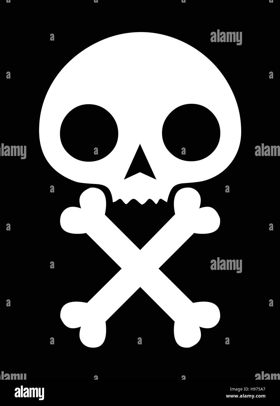 Totenkopf-Symbol schwarz-Hintergrund Stock Vektor