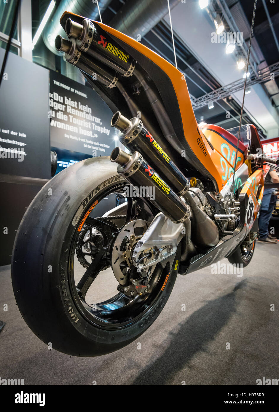 Zürich, Schweiz - 21. Februar 2016: eine seltene Suter MMX 500er Zweitakt-Rennrad, ausgestellt auf größte Motorradmesse Swiss Moto Zürich, Schweiz. Stockfoto