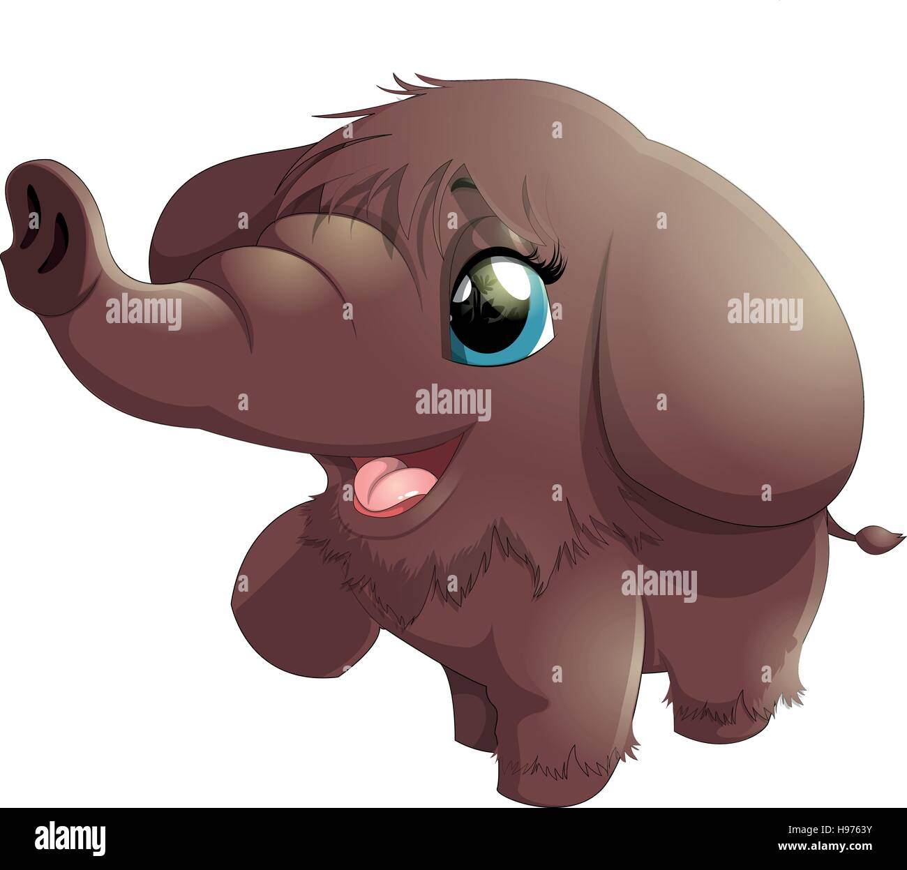 Mammut auf weißem Hintergrund Stock Vektor