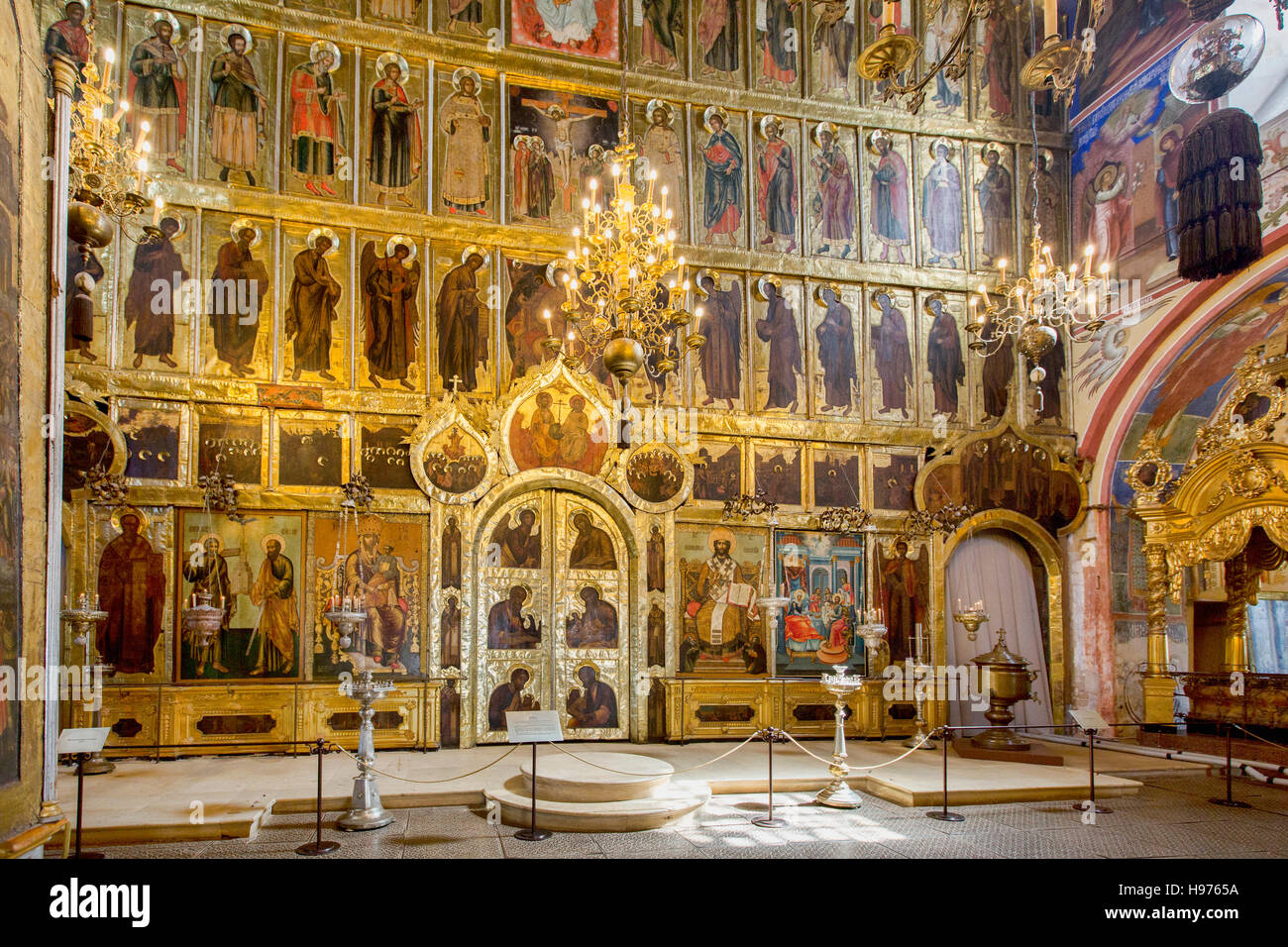 Innenansicht der Kathedrale der Geburt. Susdal. Russland Stockfoto