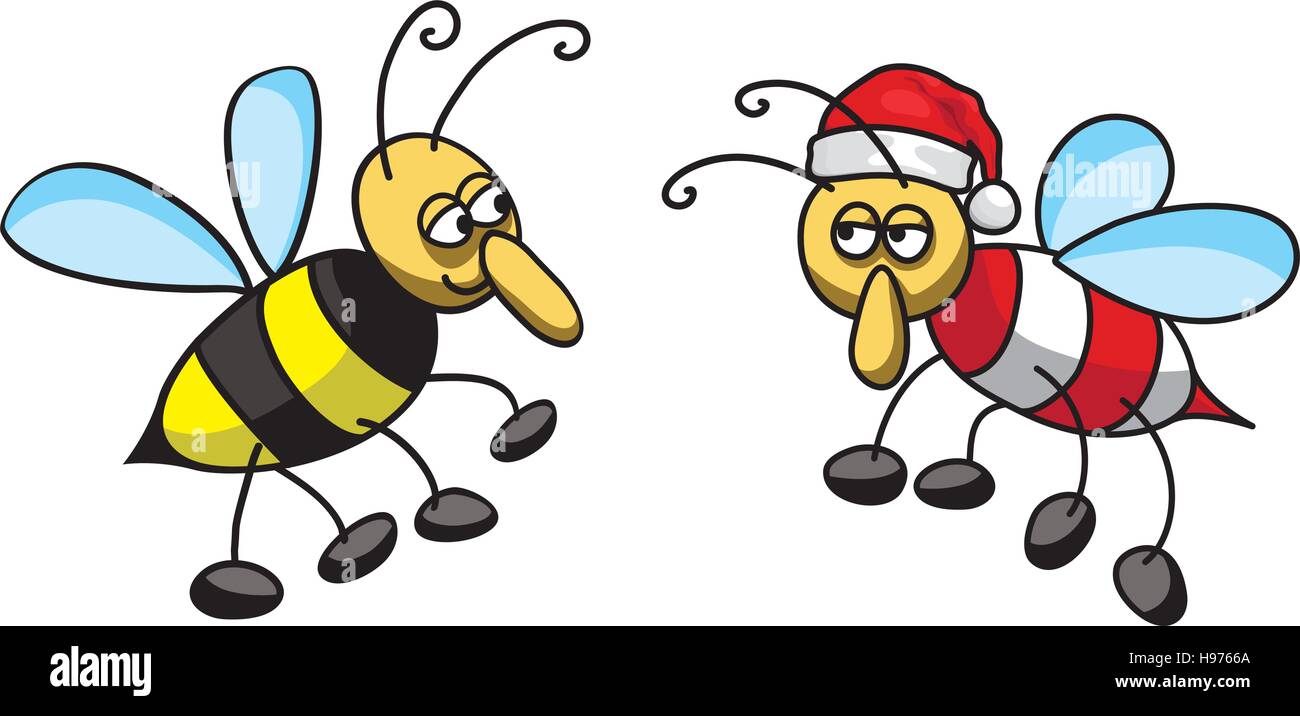 Weihnachten Biene Stock Vektorgrafik Alamy