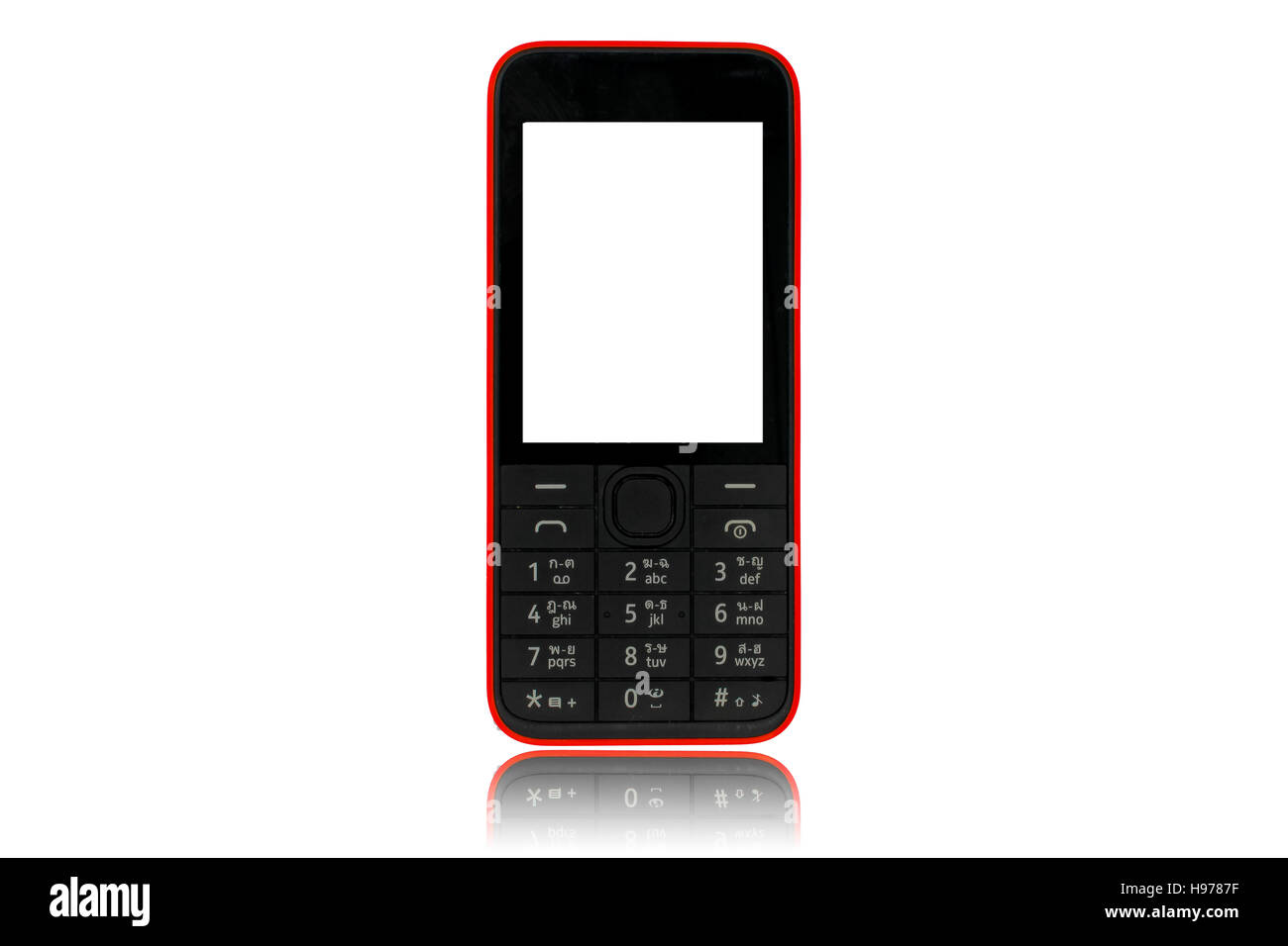 Handy-alte Mode-Stil isoliert auf weißem Hintergrund. Stockfoto