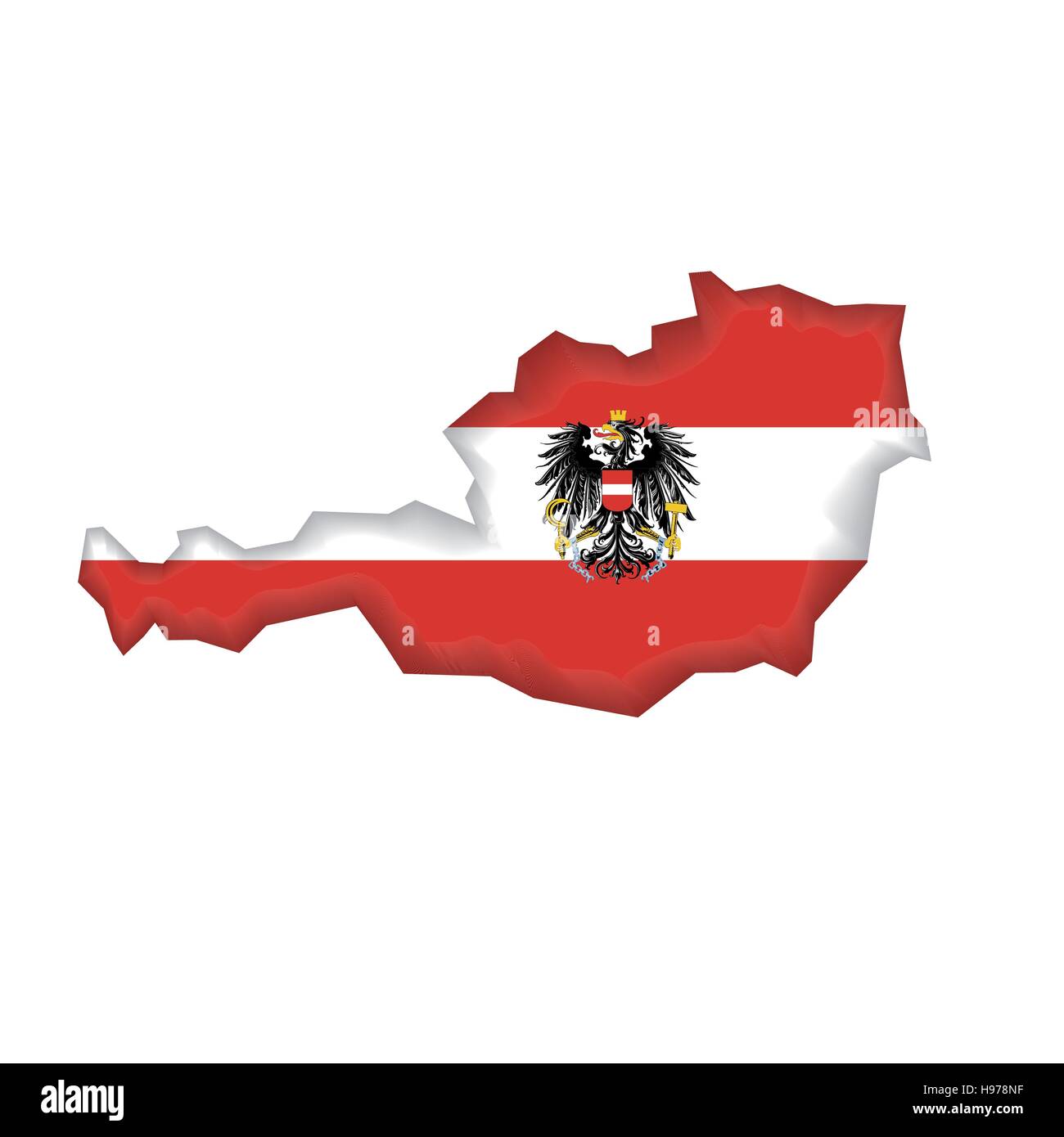 Flagge Karte Österreich Stock-Vektorgrafik - Alamy