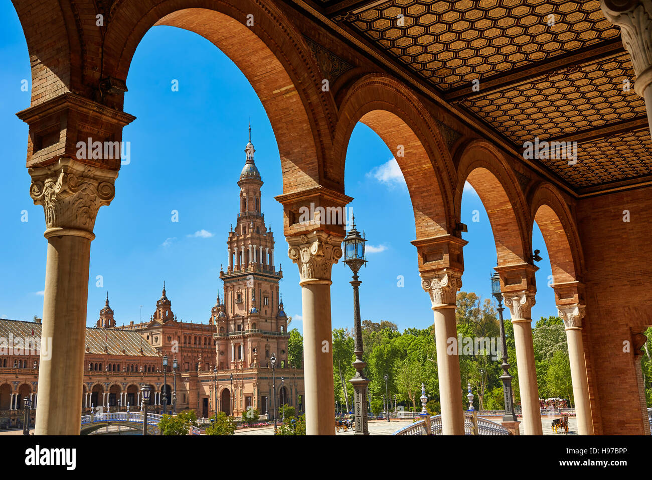 Sevilla-Sevilla Plaza de Espana decken Andalusien Spanien Platz Stockfoto