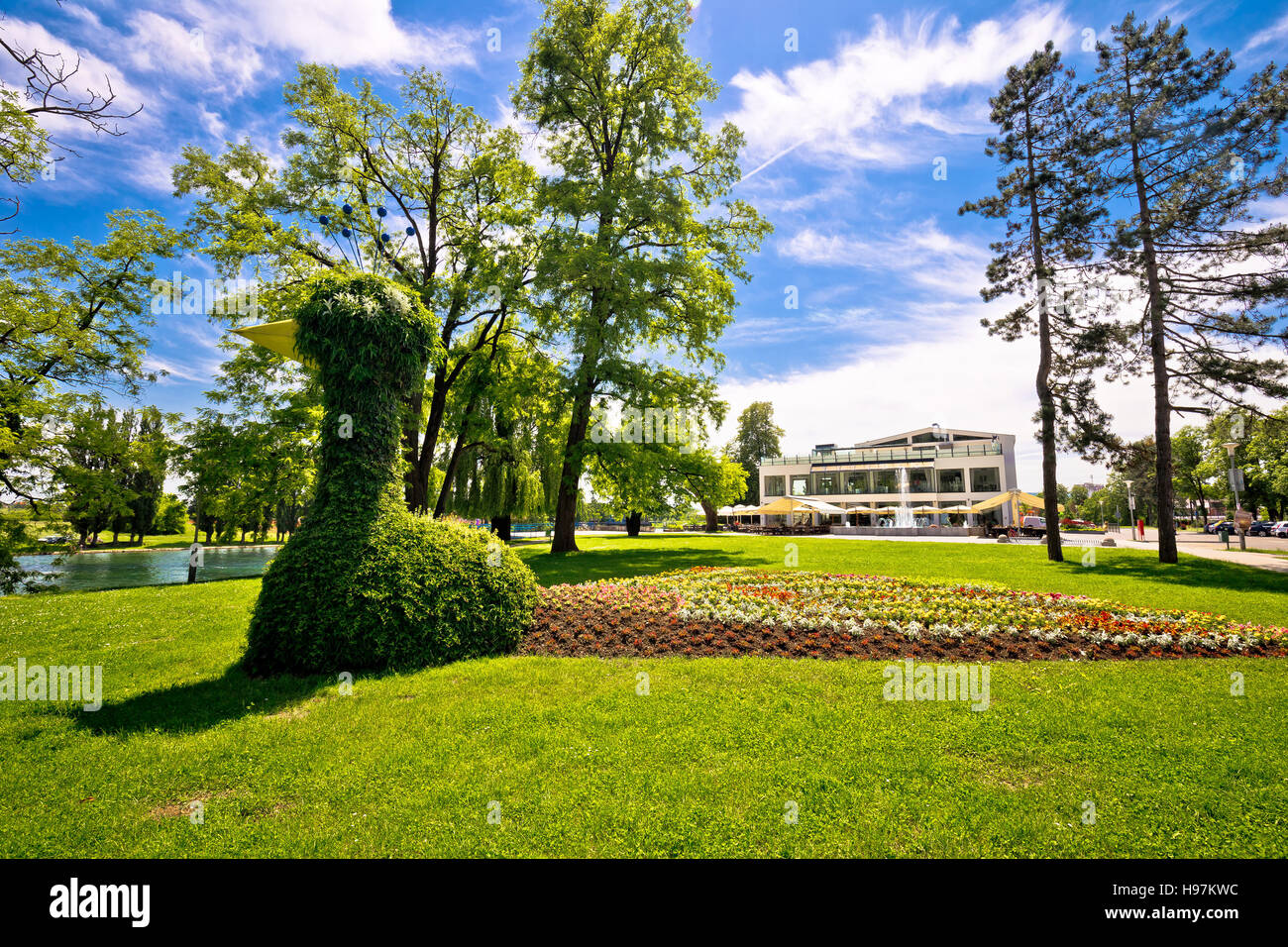 Stadt von Karlovac grünen Park und Landschaft Blick, Nordkroatien Stockfoto