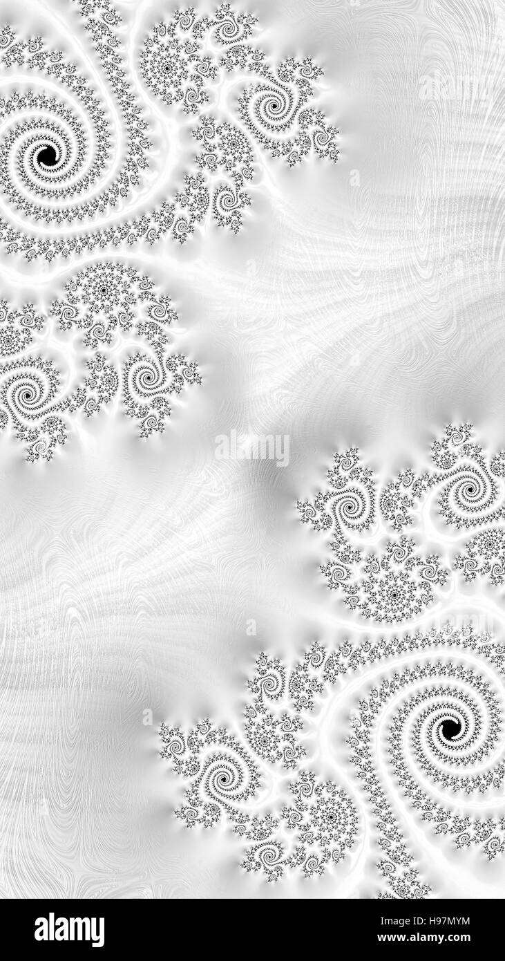 Weiße Fraktale Hintergrund - Digital generiert Stockfoto