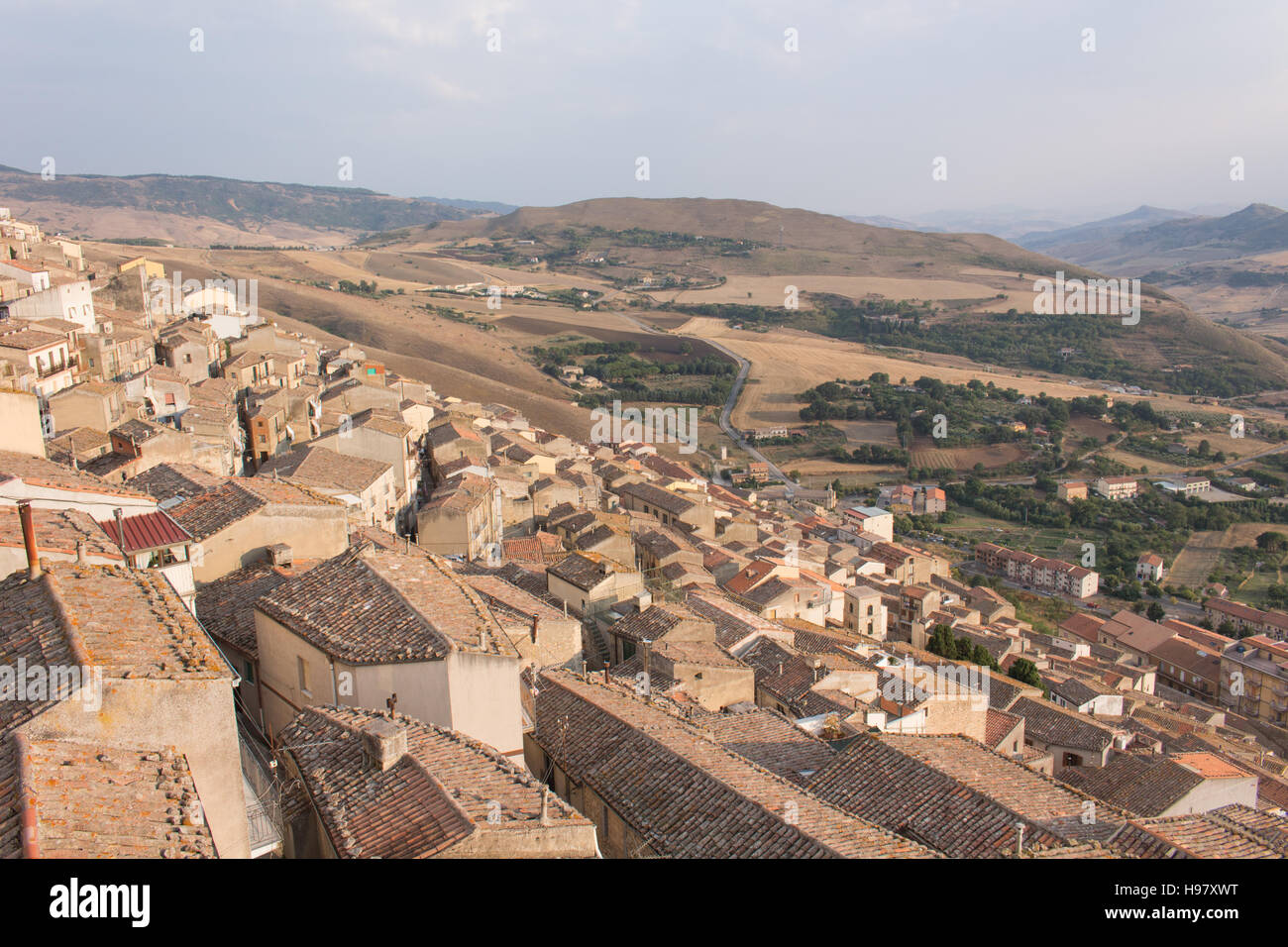 Gangi altes Dorf in Sizilien, Landschaft Stockfoto