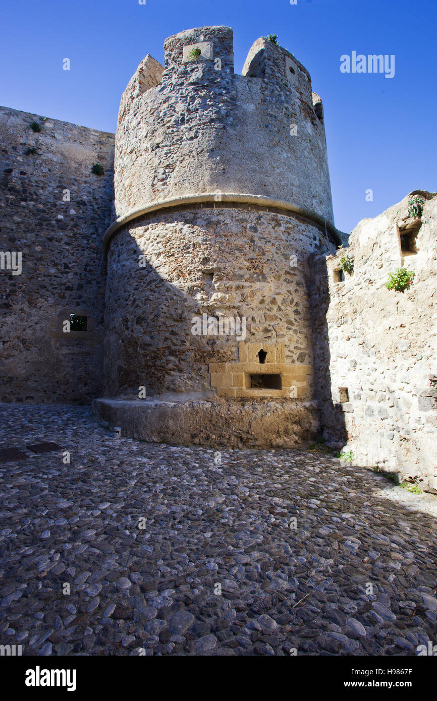 Festung, Zitadelle Ende Schloss von Milazzo, Sizilien Stockfoto