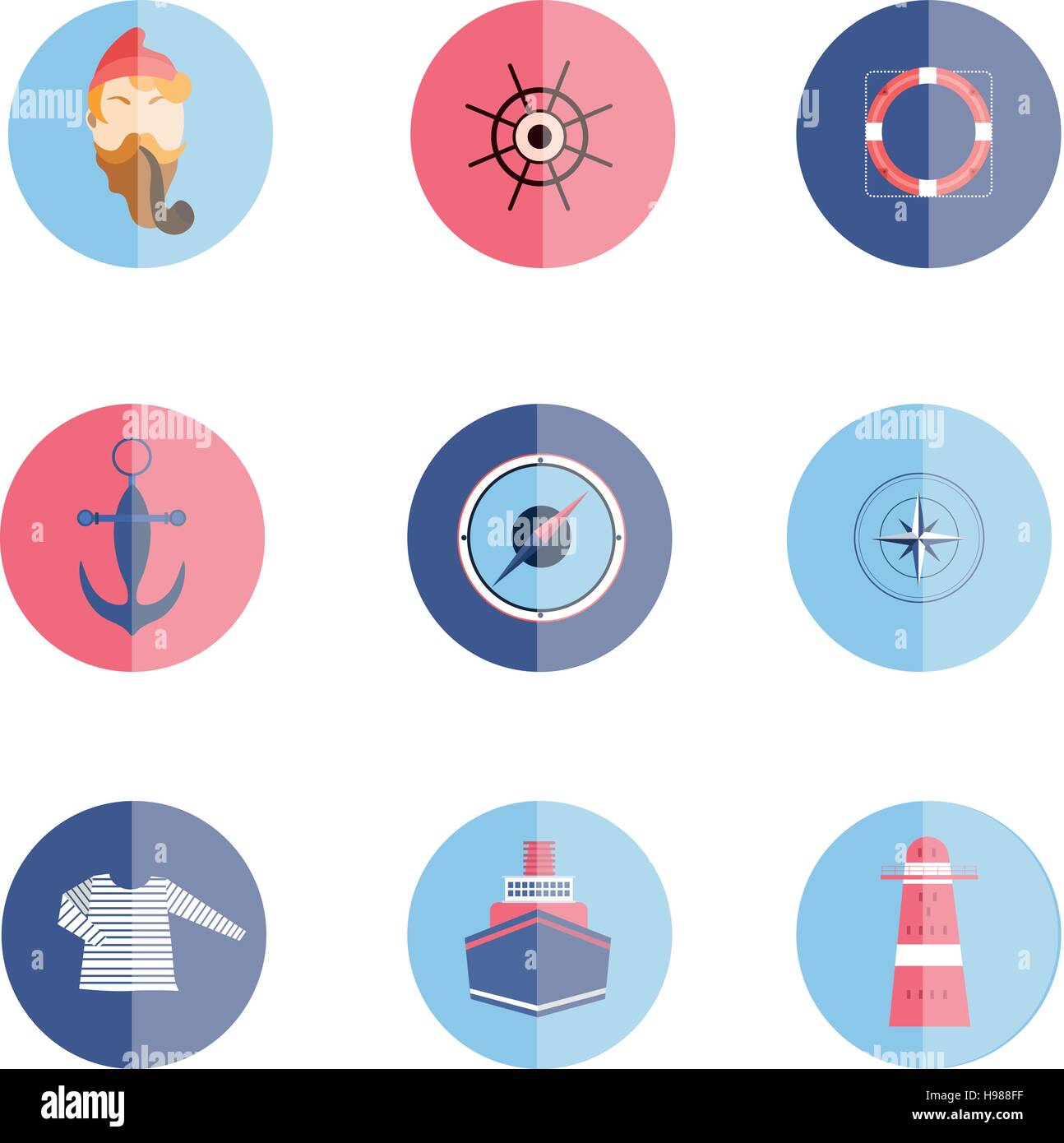 Eingestellten Meer Symbole Stock Vektor