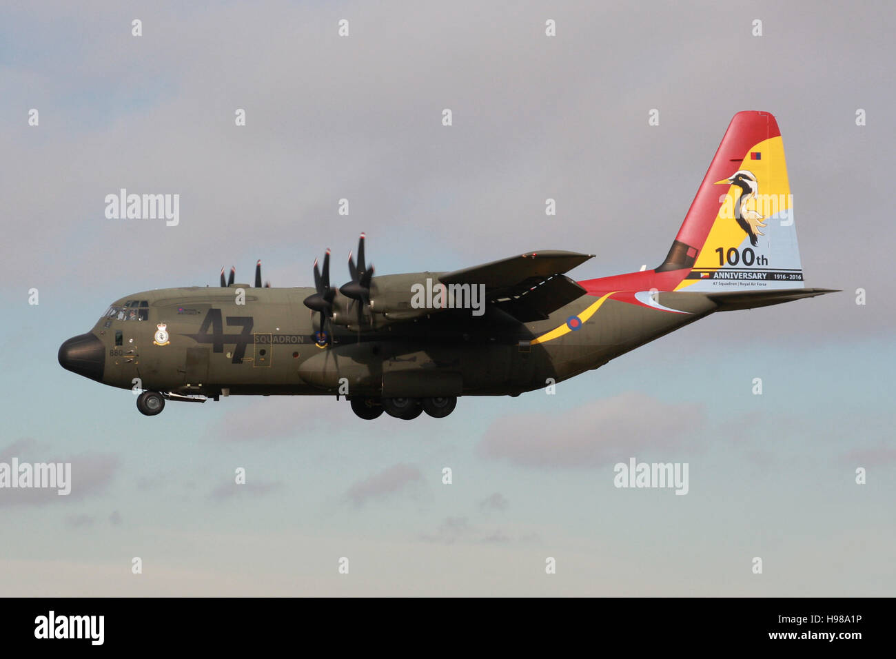 RAF KÖNIGLICHE LUFTWAFFE 47 SQUADRON LOCKHEED C130J Stockfoto