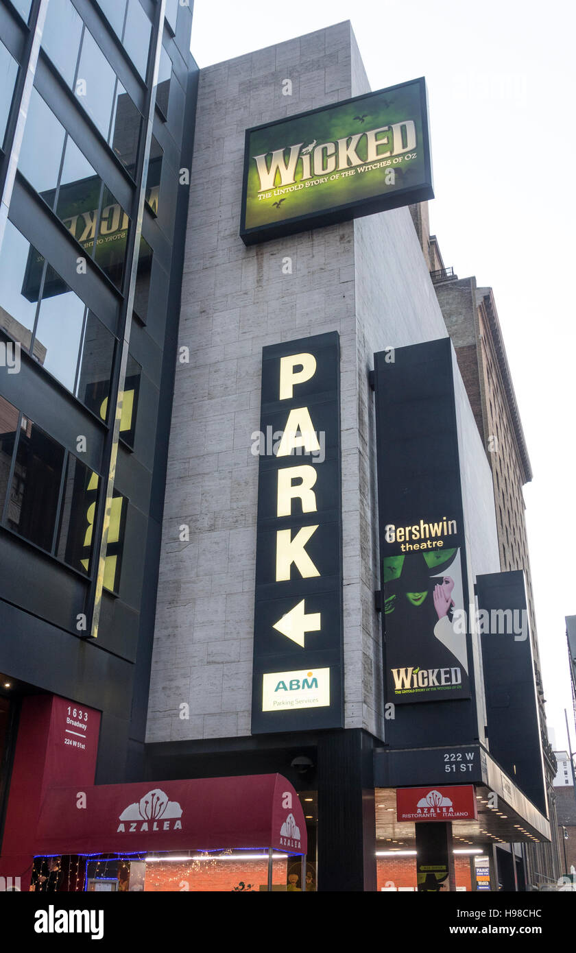 Wicked Musical im Gershwin Theatre in New York City Stockfotografie Alamy