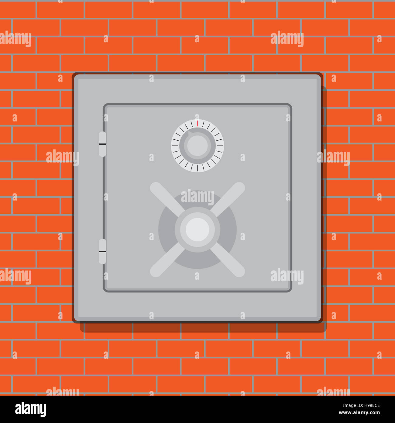 Safe in der Wand. Sicherheit und Schutz, Schutz-Sperre, sichere bank, Vektor-illustration Stockfoto