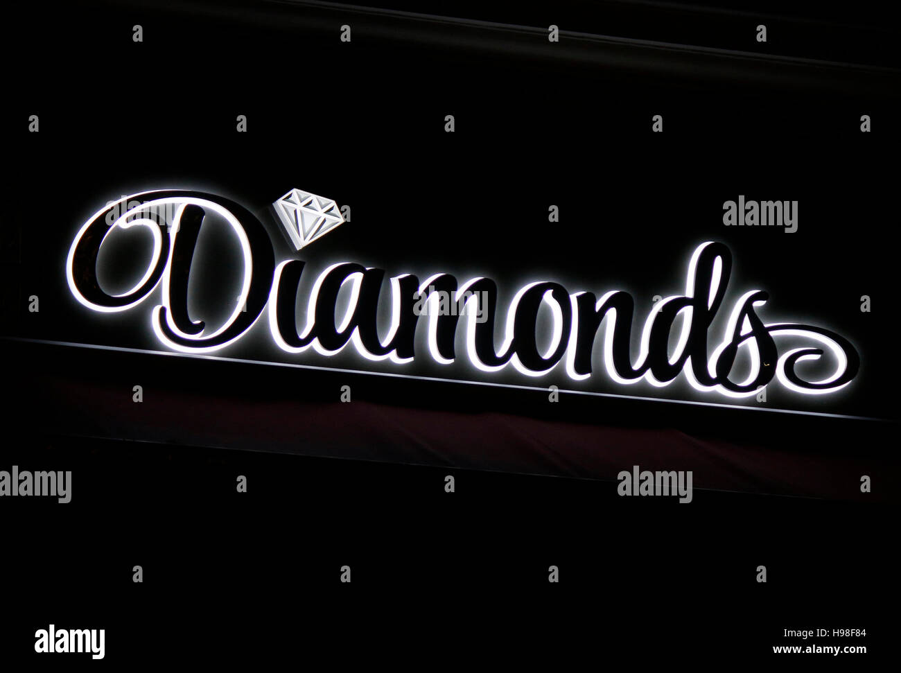 Das Logo der Marke "Diamanten", Berlin. Stockfoto