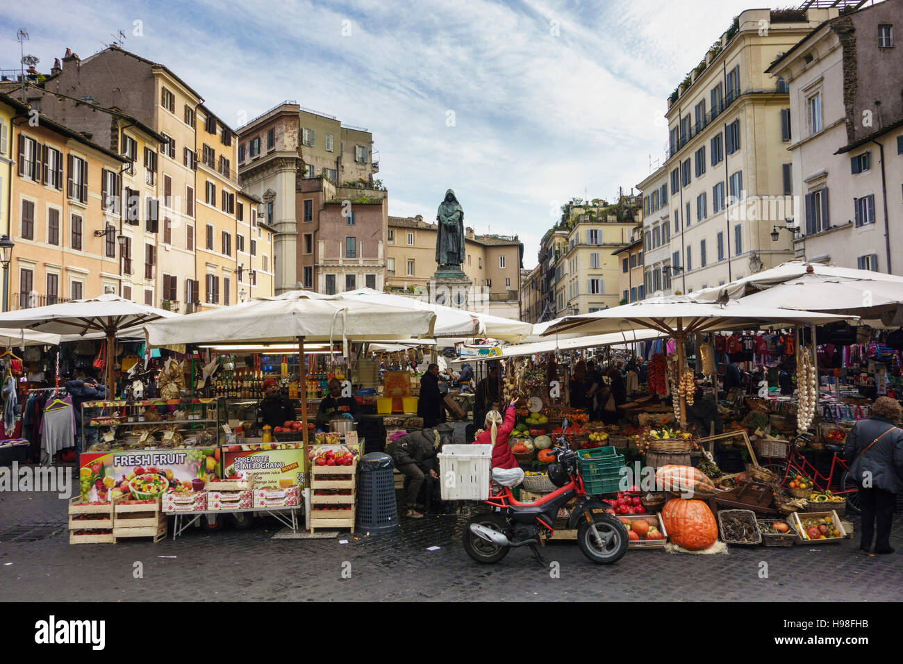 Rom. Italien. Markt am Campo de' Fiori. Stockfoto