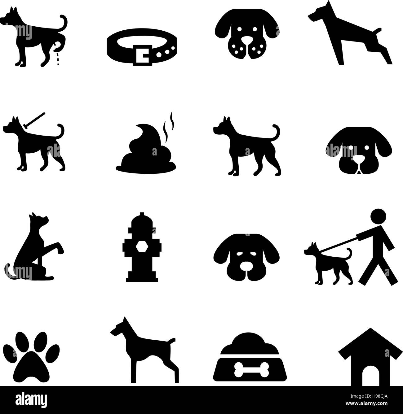 Hund-Icon-Set. Vektor-Illustration, EPS 10 Stock-Vektorgrafik - Alamy