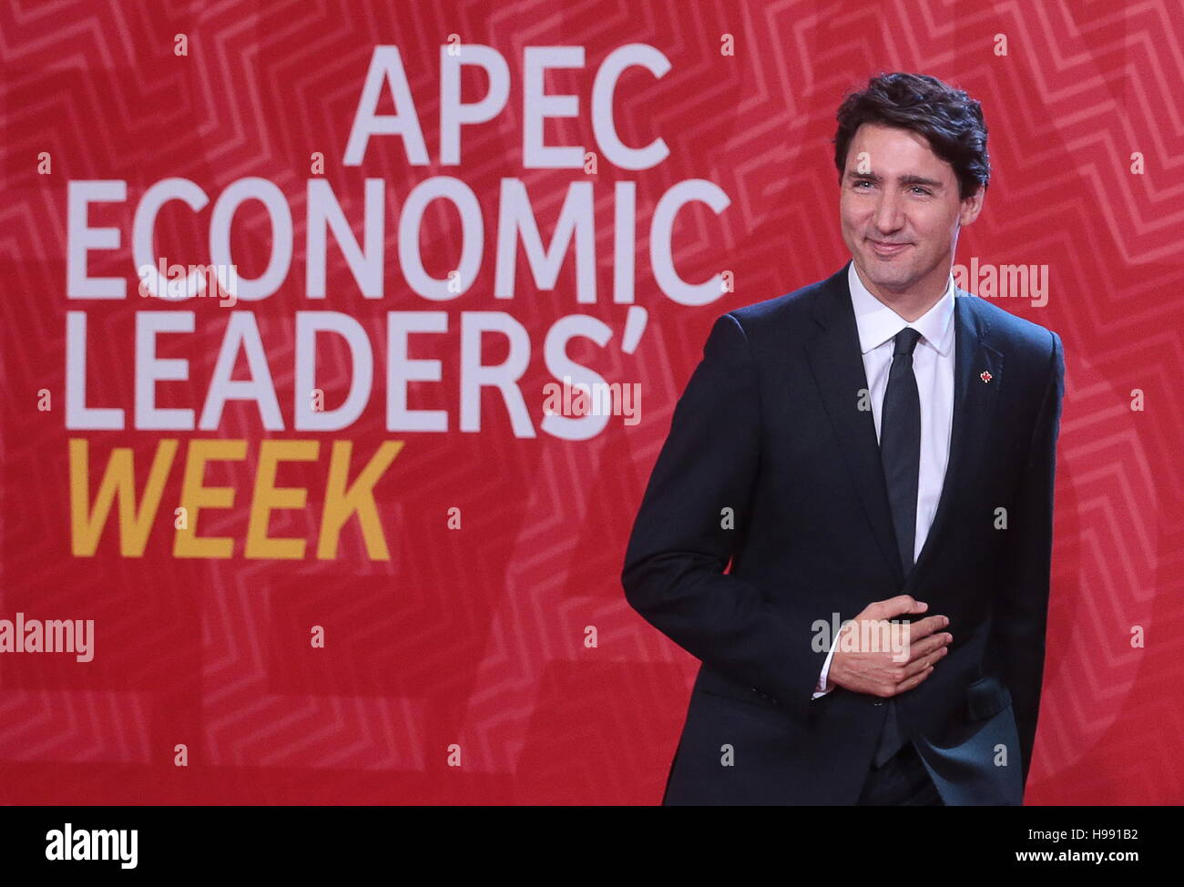 Lima, Peru. 20. November 2016. Kanadas Premierminister Justin Trudeau besucht die 2016 Asien-Pazifische Ökonomische Mitarbeit Gipfel. Bildnachweis: Mikhail Metzel/TASS/Alamy Live-Nachrichten Stockfoto