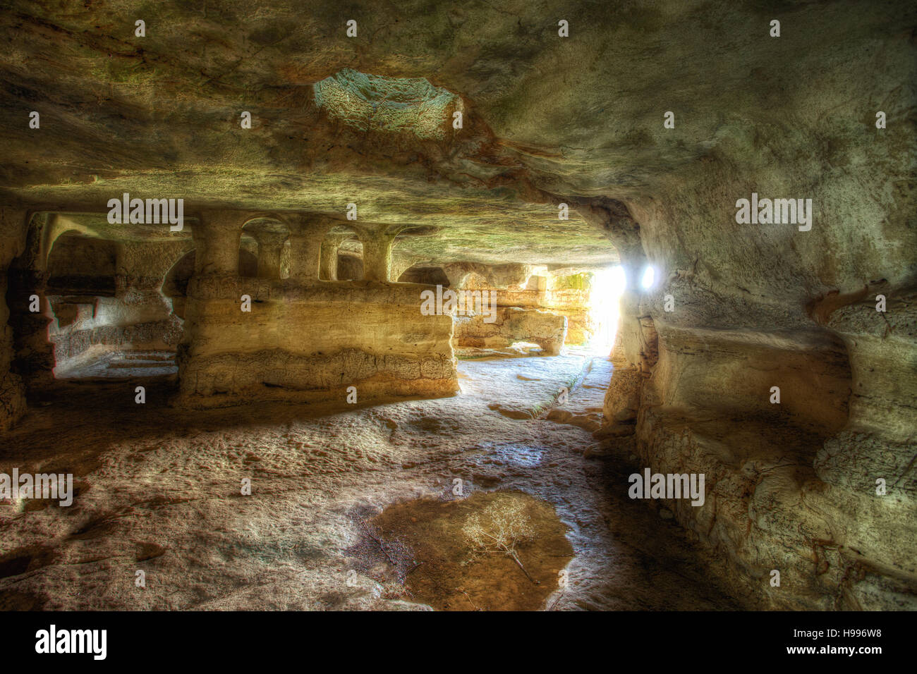 Trabacche Katakombe in Sizilien. Stockfoto