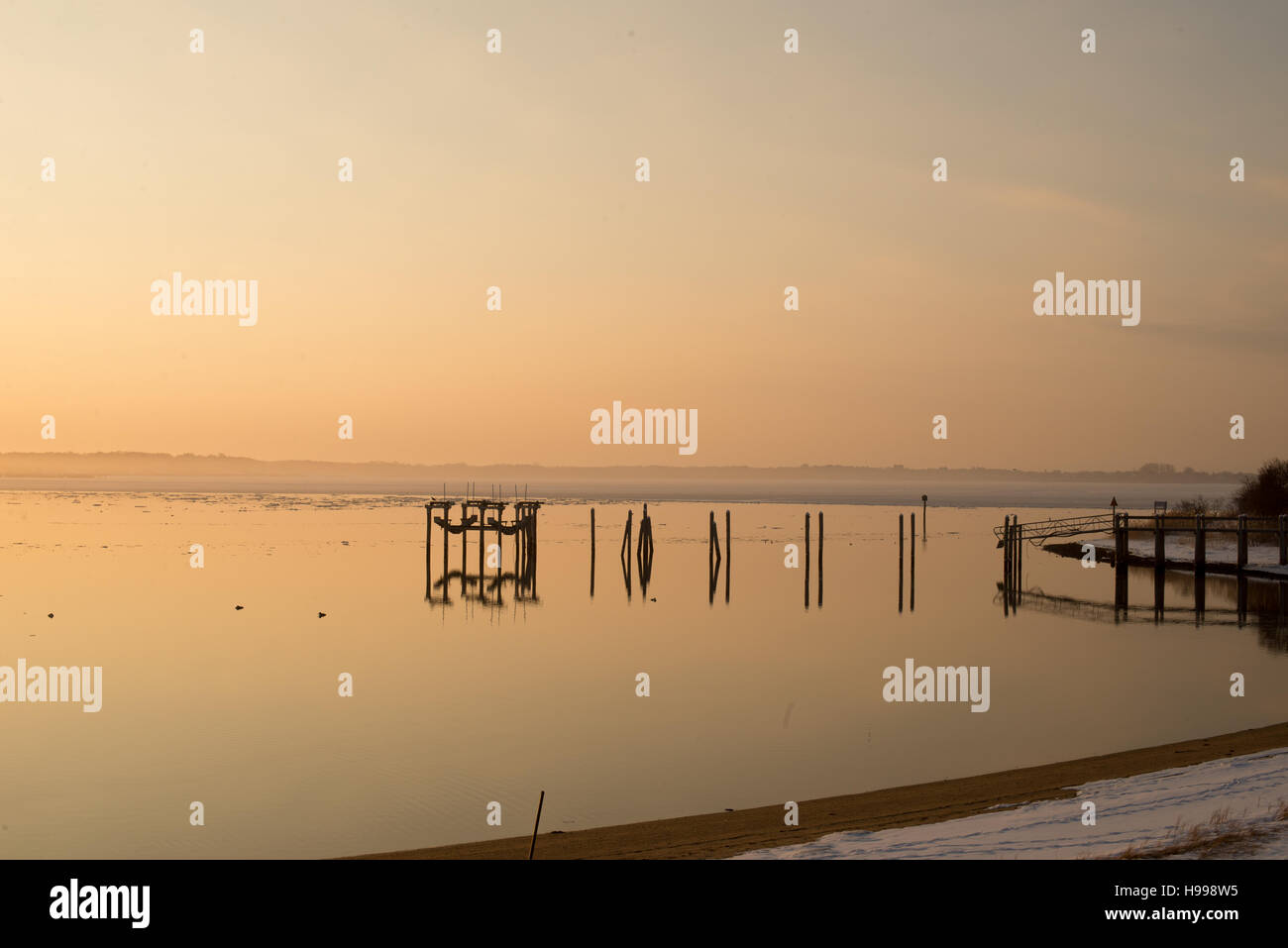 Winter-Sonnenaufgang in Montauk, New York Stockfoto