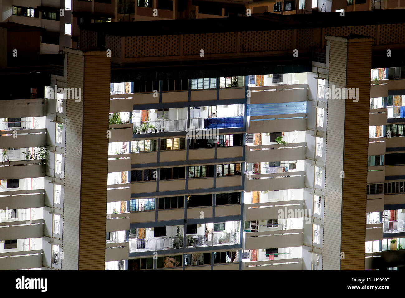 Ein Apartment-Komplex in Nahaufnahme Stockfoto