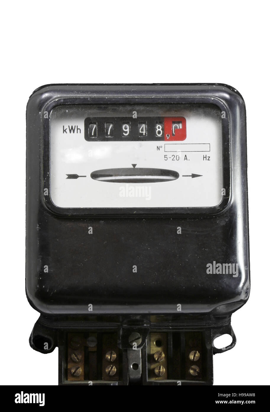 Messgerät zur Messung der verbrauchten Elektroenergie Stockfoto