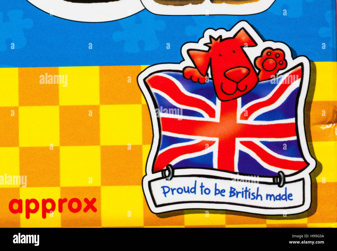 Stolz zu British Made - Detail auf der Orchard Toys-Box Rettung Mannschaft zwei und drei Stück Rätsel Stockfoto
