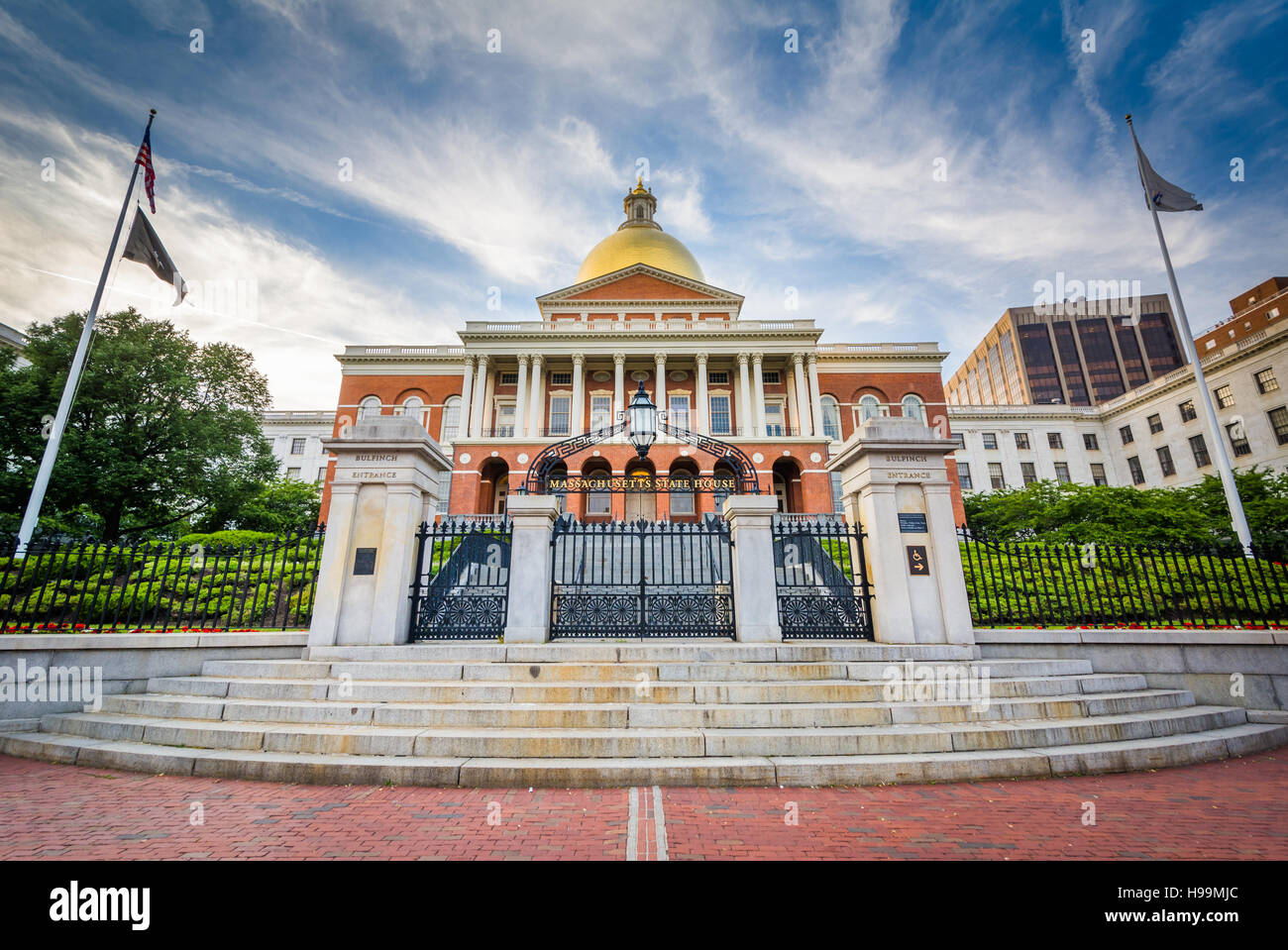 Das Massachusetts State House in Beacon Hill, Boston, Massachusetts. Stockfoto