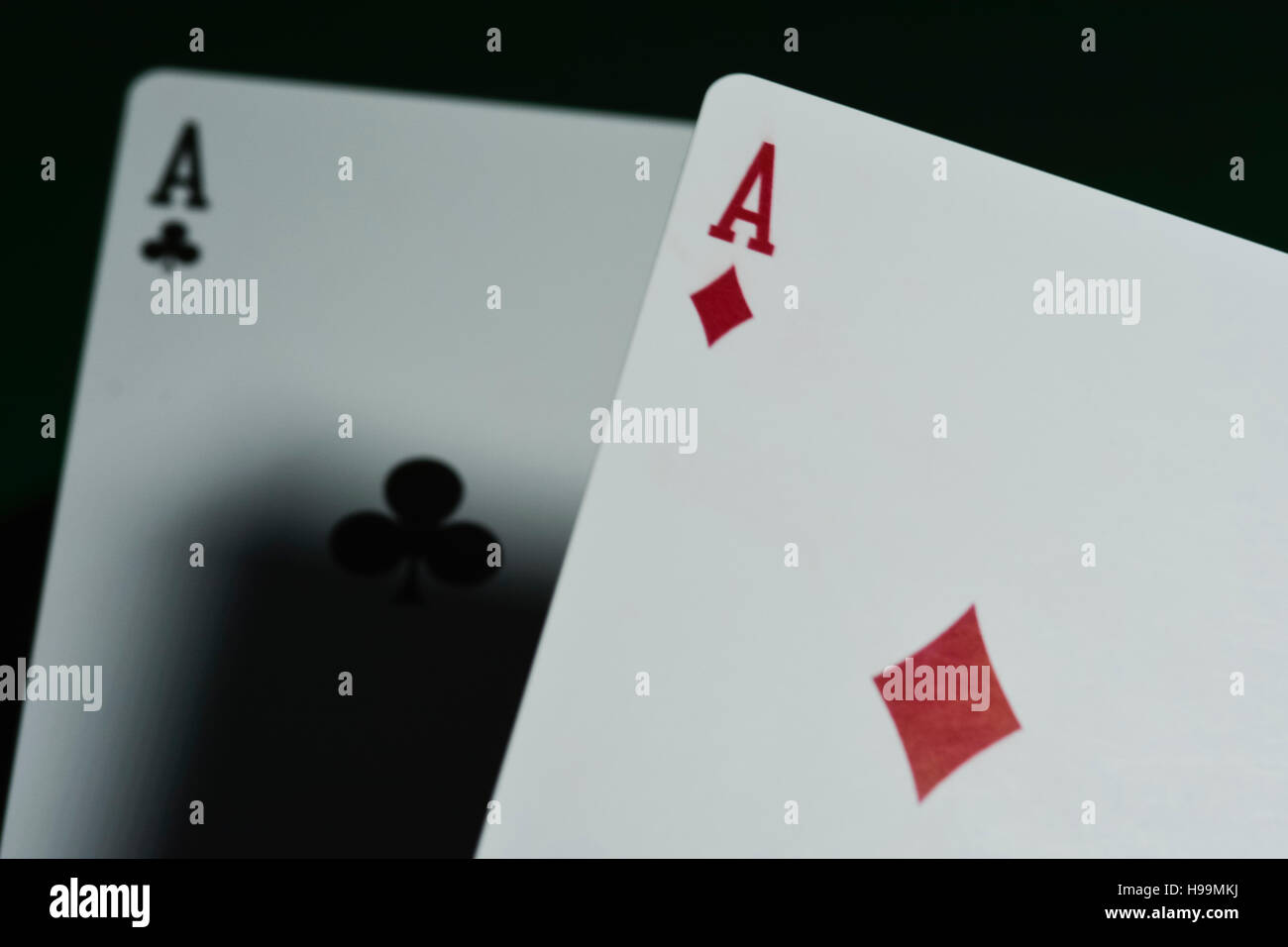 Ass, Karten, Poker, Diamanten, Kreuzzug Ass-Ass Stockfoto