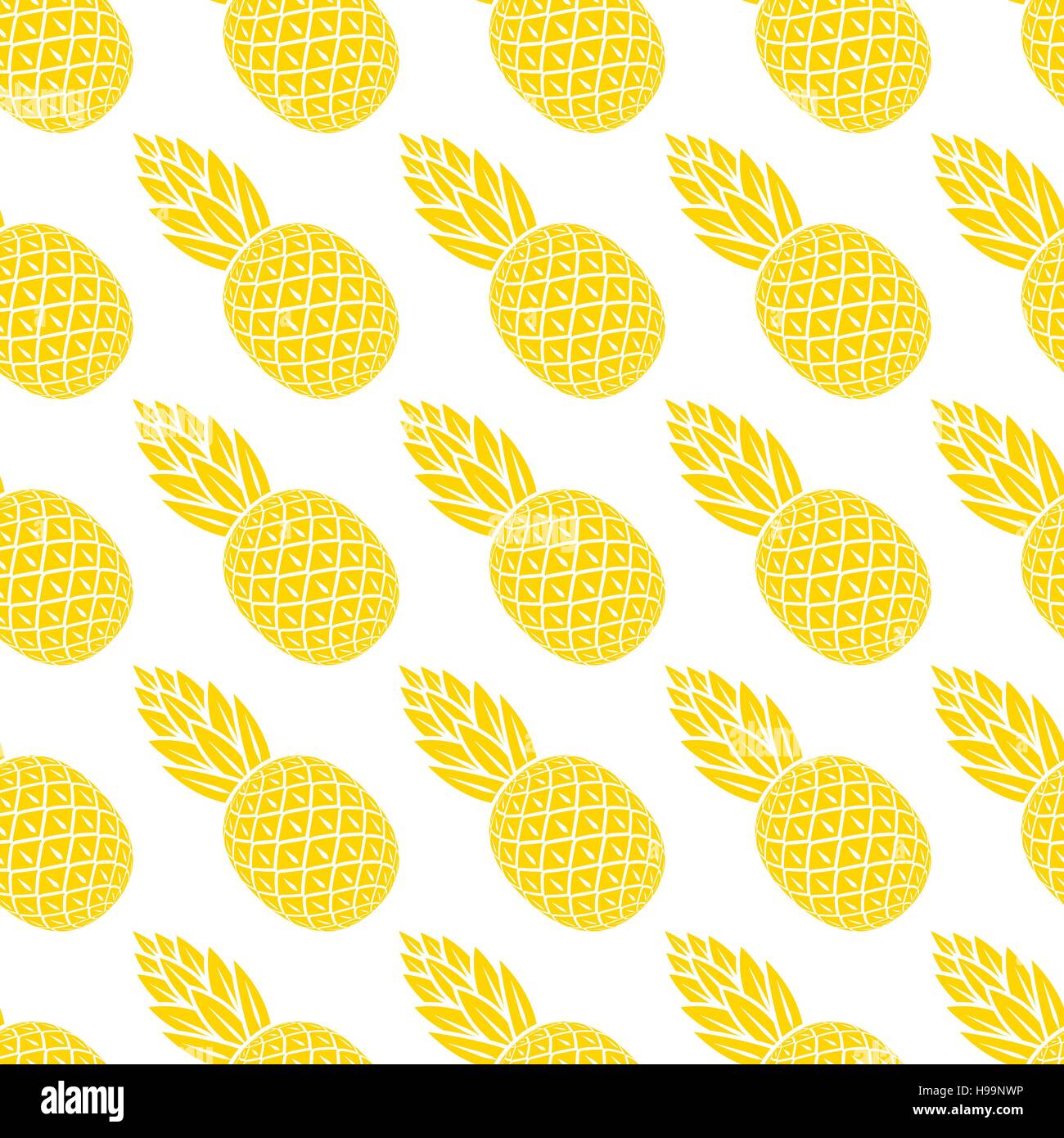 Ananas nahtlose Muster mit diagonalen Streifen - Vektor-Illustration. EPS 8 Stock Vektor