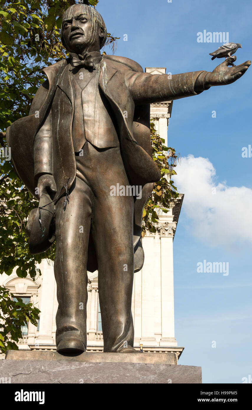 Statue von David Lloyd George (1863-1945) in Parliament Square, London, UK Stockfoto